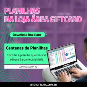 Categoria de planilhas na Área Giftcard